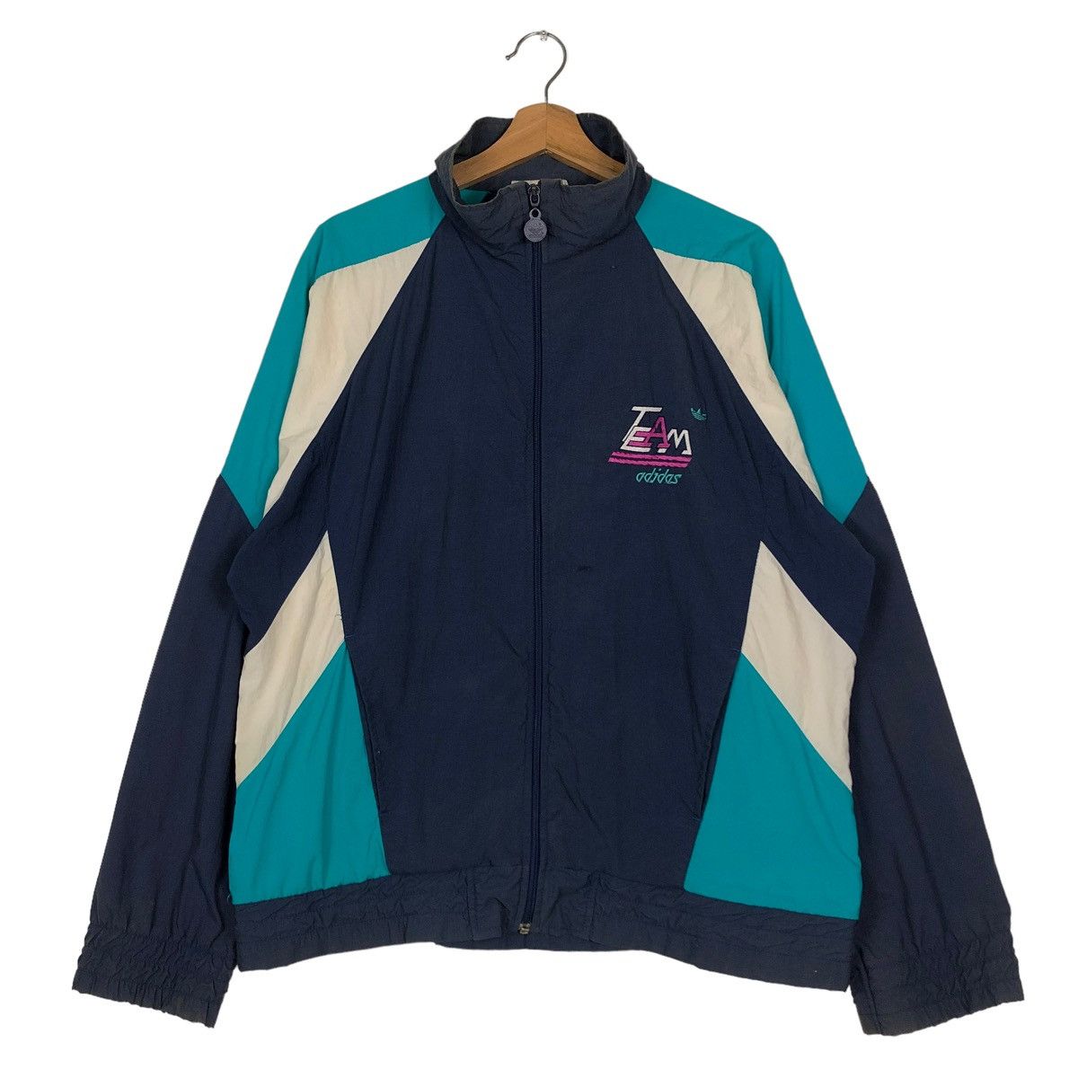 Adidas 🔥VINTAGE BOMBER JACKET LIGHT ADIDAS MULTI COLOUR BLOCK Size US L / EU 52-54 / 3 - 1 Thumbnail