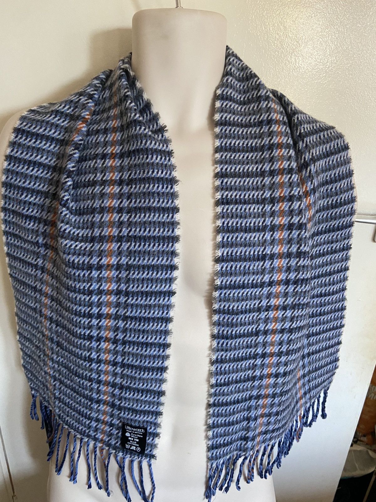 Other Littlewoods Blue Striped Fringe Mens Scarf UK 49”L X 9.5”W Size ONE SIZE - 3 Thumbnail