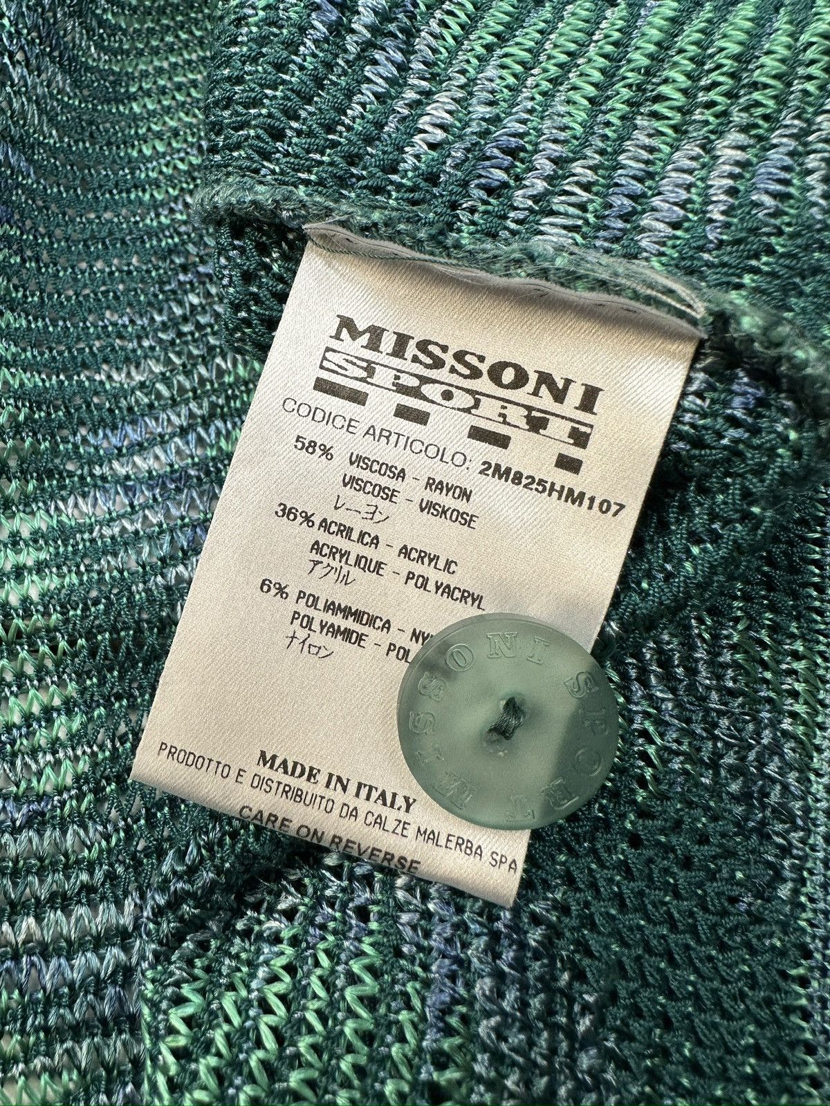 Missoni Vintage 90s MISSONI Sport Viscose Mesh Cardigan Size XL / US 12-14 / IT 48-50 - 12 Thumbnail