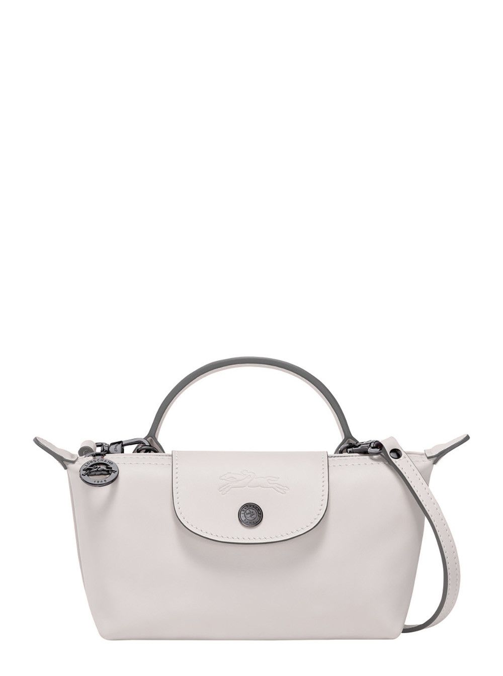 Longchamp 'Le Pliage Xtra' White Handbag with Embossed Logo in Leather Woman Size ONE SIZE - 1 Thumbnail