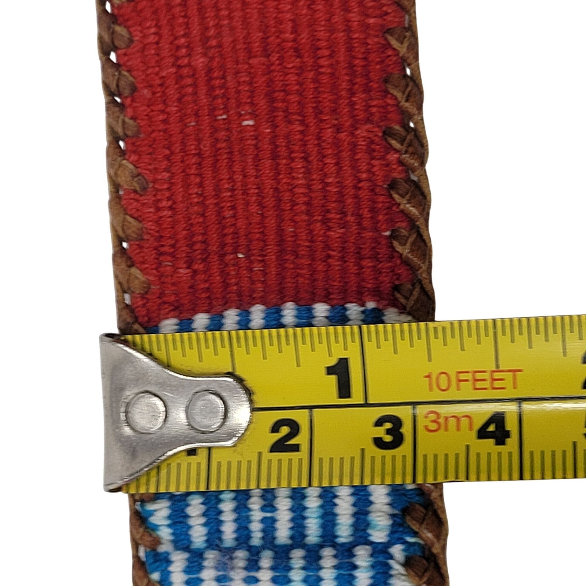 Vintage Vintage Handwoven Leather Patchwork Textile Belt M Southwest Size ONE SIZE - 4 Thumbnail