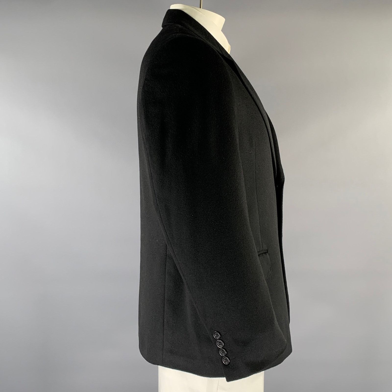 Other PETER PANOS 44 Black Cashmere Notch Lapel Sport Coat Size 44R - 2 Thumbnail