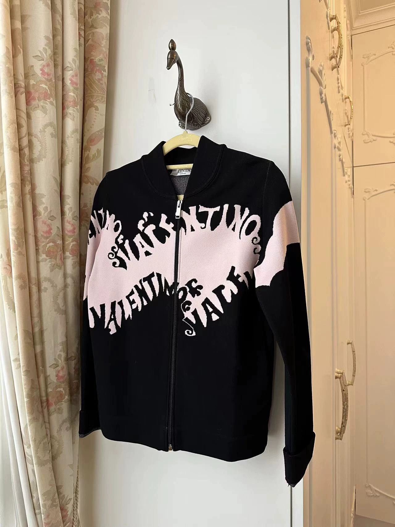 Valentino Valentino Black Pink Knit Zip Jacket - dmc Size US XS / EU 42 / 0 - 1 Thumbnail