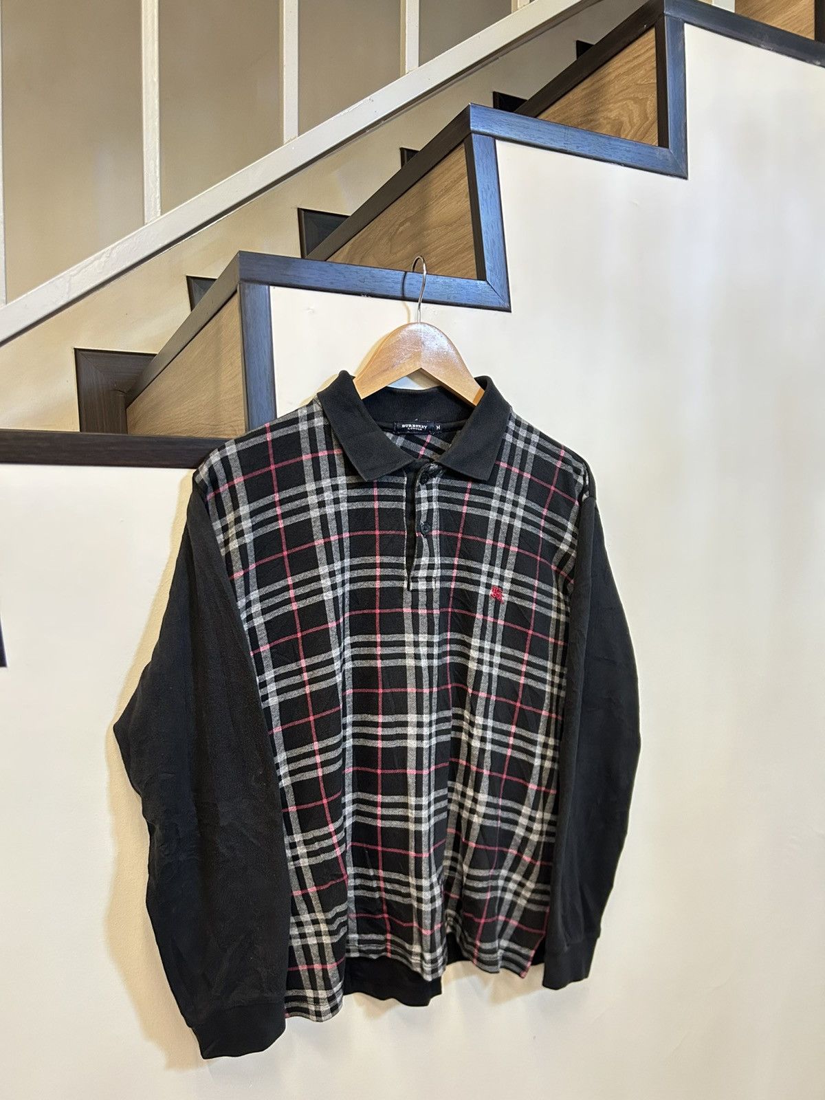 Burberry Vintage Burberry London Nova Check Long Sleeve Polo Shirt Size US L / EU 52-54 / 3 - 3 Thumbnail