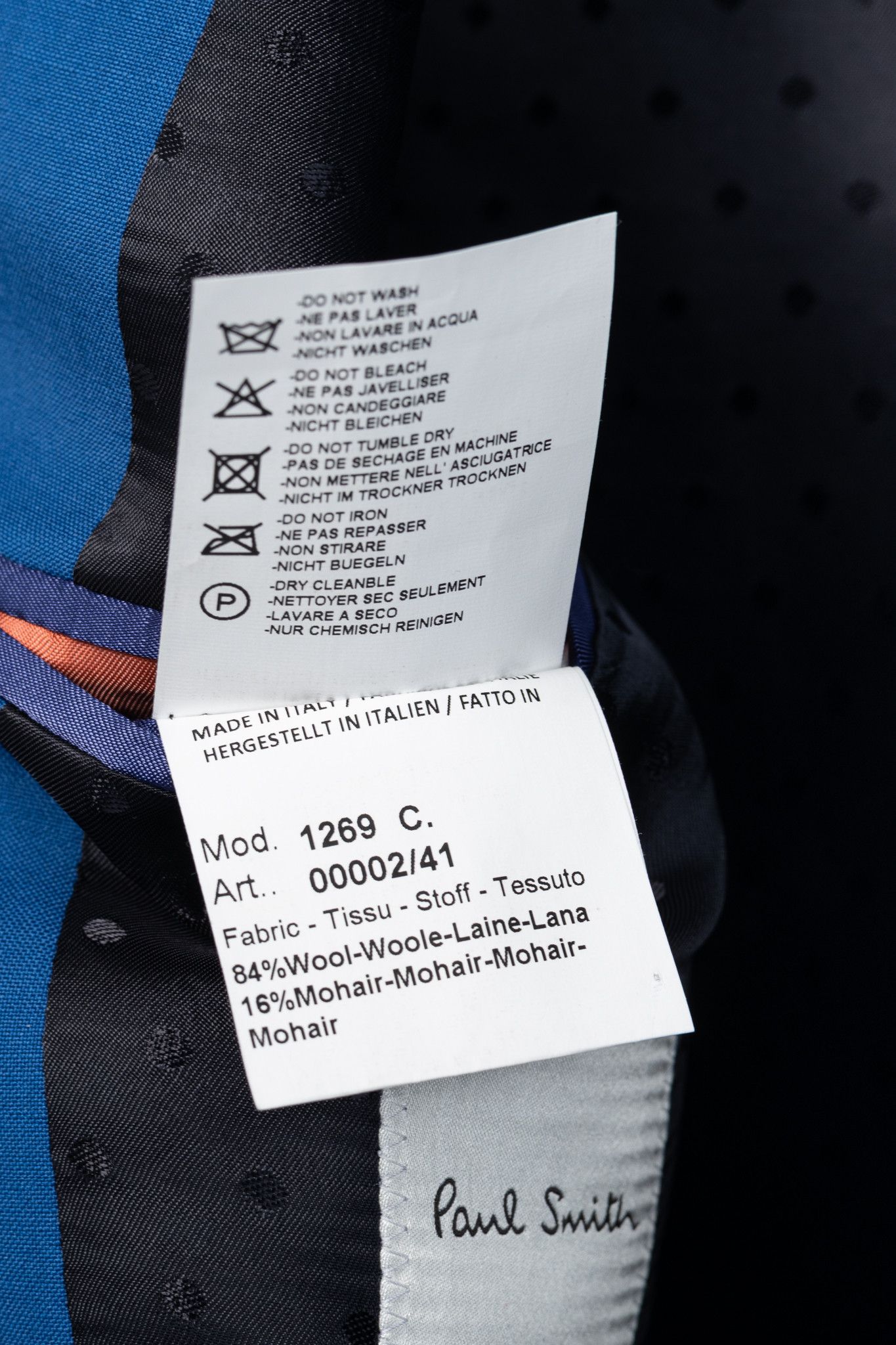 Paul Smith Paul Smith Cobalt-Blue Wool & Mohair Single-Breasted Blazer Size 38R - 11 Thumbnail