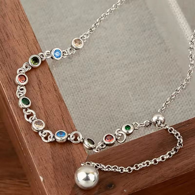 Jewelry Creative Trendy Elegant Multicolor Zircons Ball Bracelet Size ONE SIZE - 2 Thumbnail