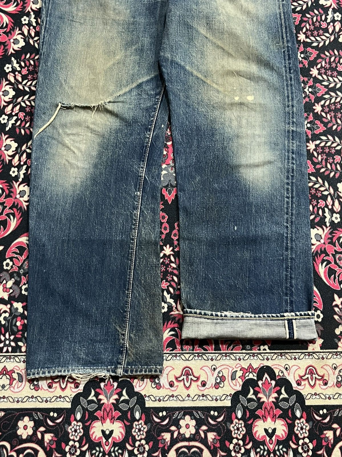 The Real McCoy's Joe McCoy & Co Lot 905 Dark Faded Distressed Selvedge Jeans Size US 34 / EU 50 - 11 Thumbnail