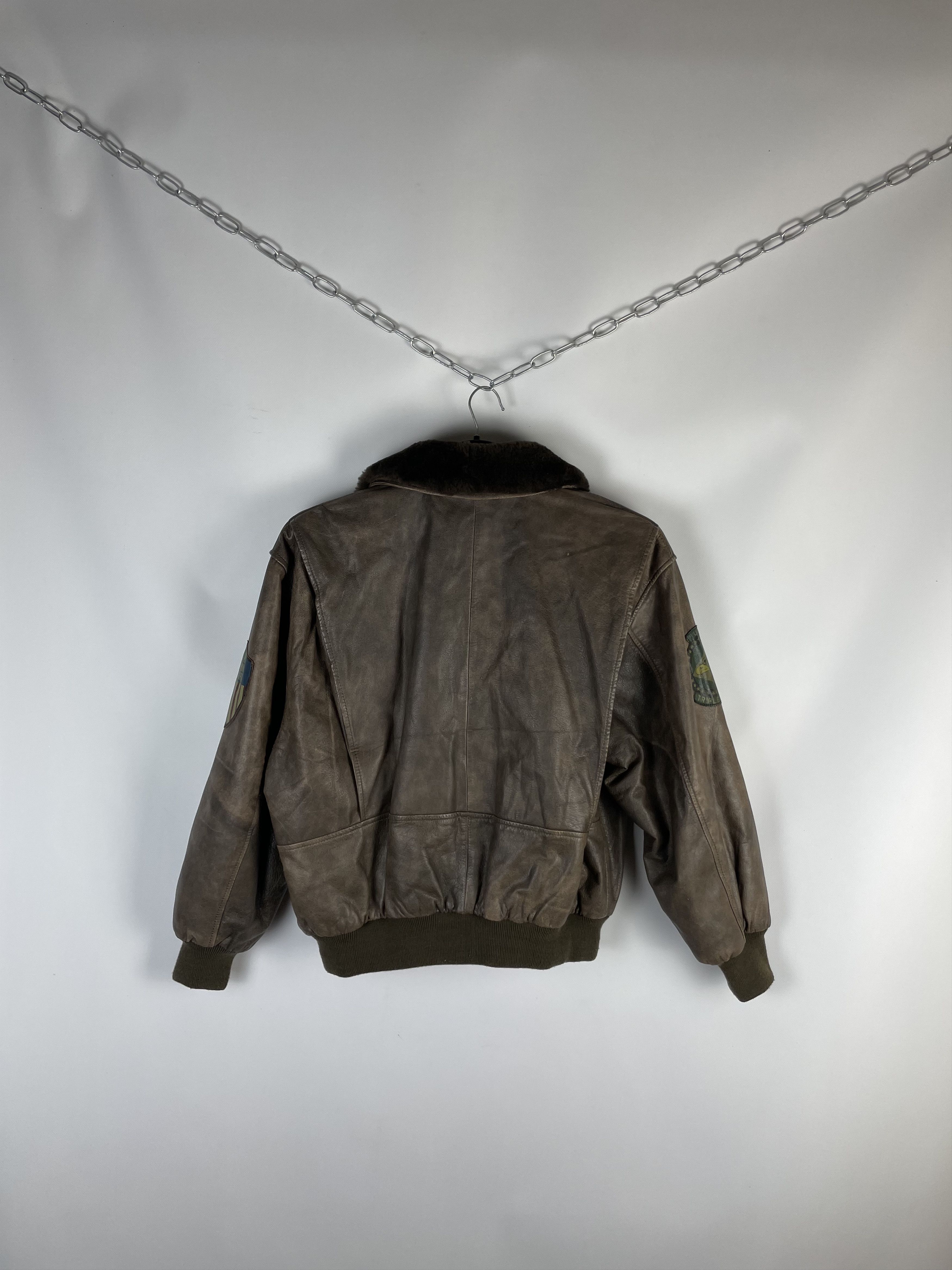 Vintage RARE!!! Vintage USA Air Force Army US style Leather Jacket Size US M / EU 48-50 / 2 - 11 Thumbnail
