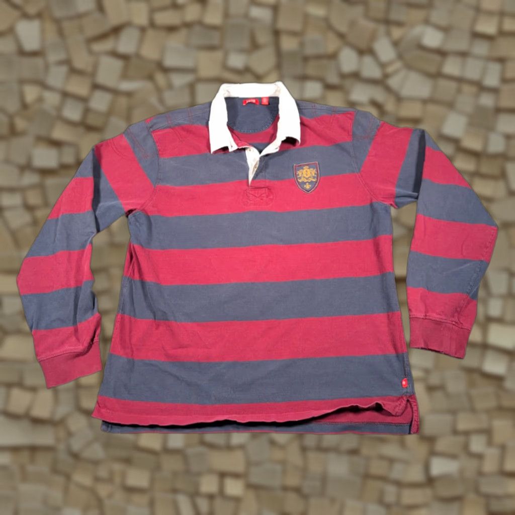 Izod VINTAGE Izod Polo Shirt Adult EXTRA LARGE TALL Red Striped Knit Polo with Embroidered Crest Mens Size US XL / EU 56 / 4 - 1 Thumbnail