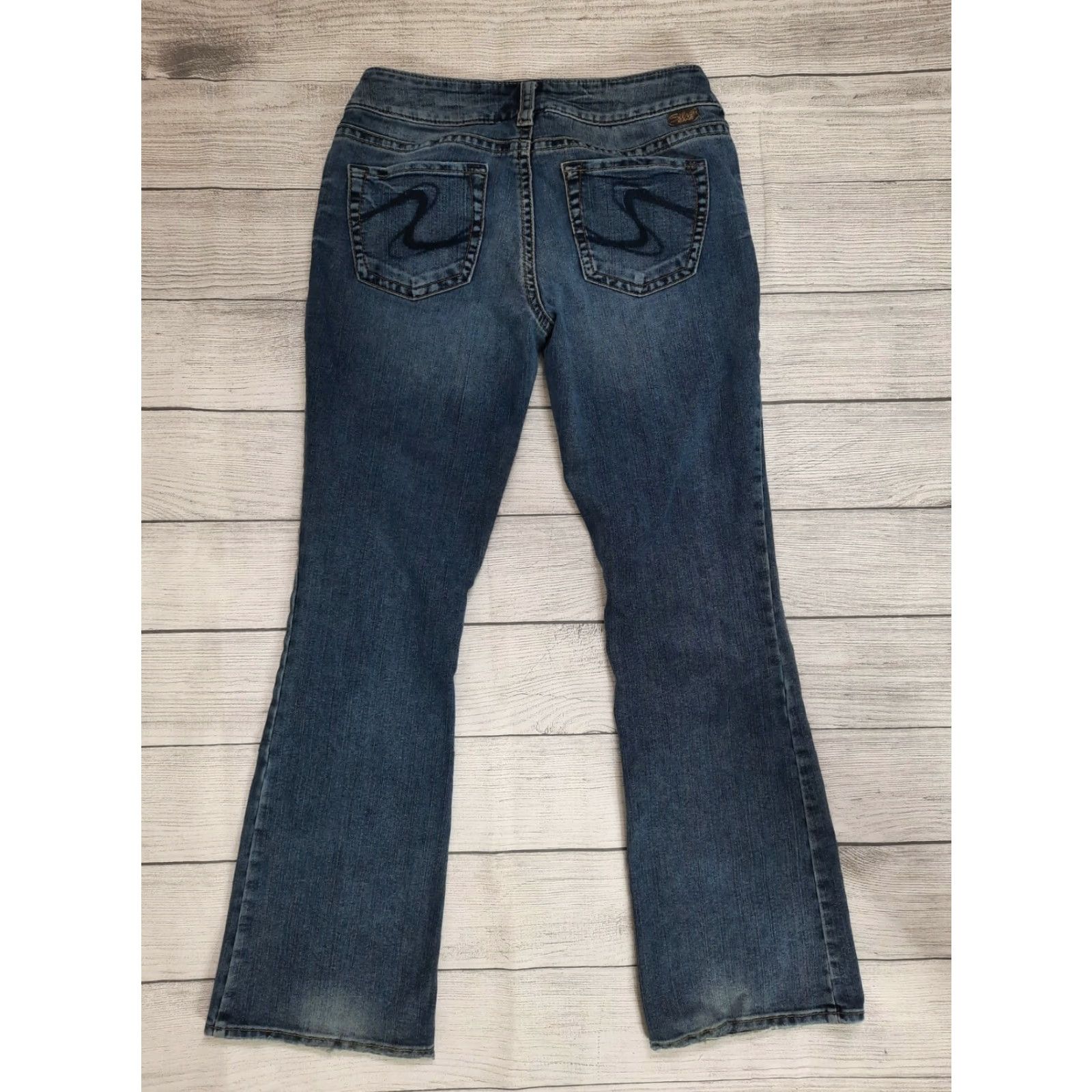 Silver Jeans Co. VINTAGE Silver Jeans Suki Bootcut Jeans Women's 28x32 Dark Wash Low Rise Stretch Pockets Denim Size 28" / US 6 / IT 42 - 2 Thumbnail