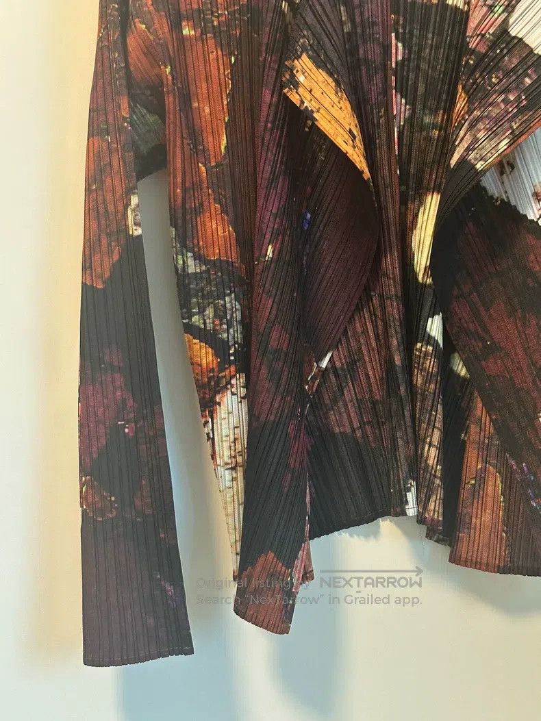 Issey Miyake Issey Miyake Autumn-tone Rock Print Cardigan Size L / US 10 / IT 46 - 2 Thumbnail