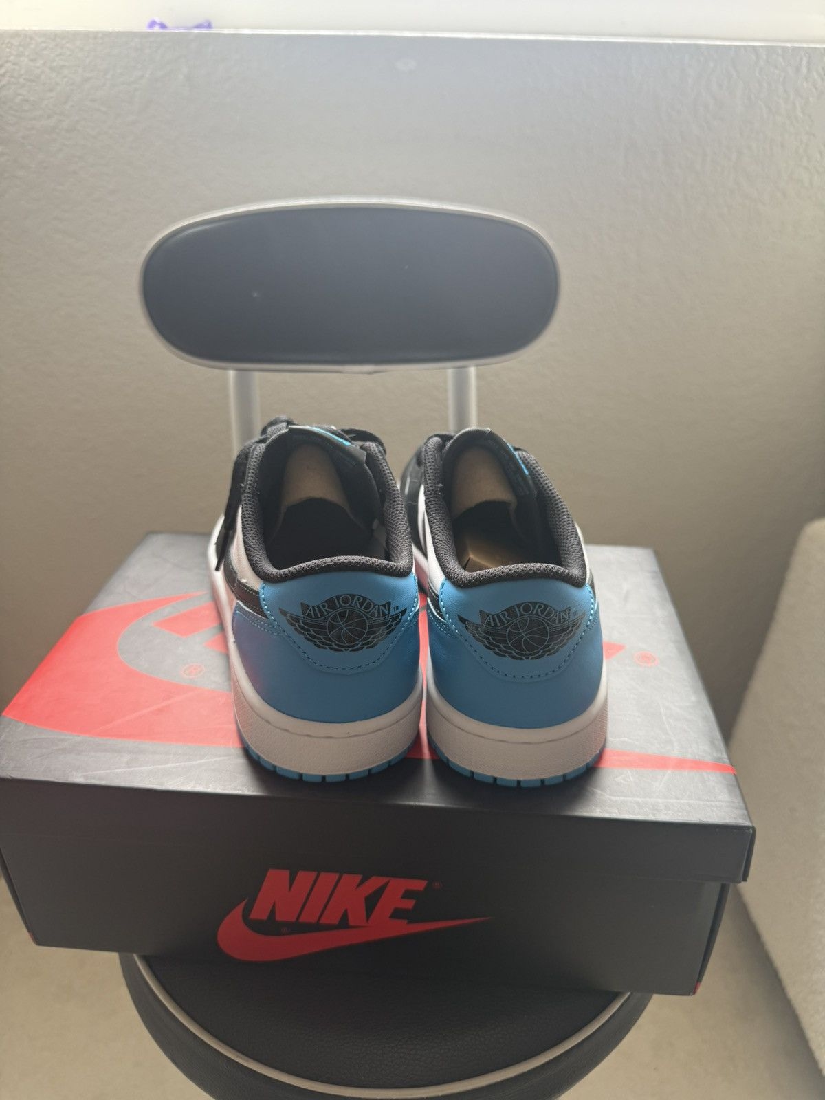 Nike Jordan 1 Retro Low OG Black dark Powder Blue Size US 9 / IT 39 - 2 Thumbnail