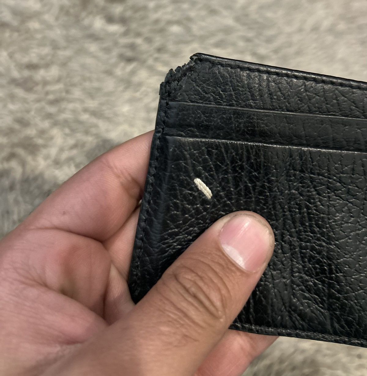 Maison Margiela MAISON MARGIELA 4 STITCH BLACK PEBBLE GRAINED CARD HOLDER Size ONE SIZE - 8 Thumbnail