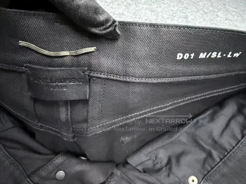 Saint Laurent Paris Saint Laurent Waxed Denim Jeans 31. Size US 31 - 2 Thumbnail