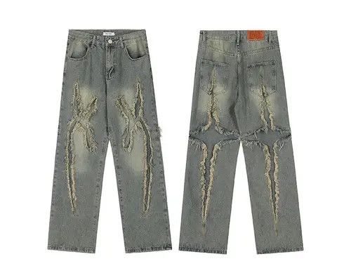 Japanese Brand Washing Vintage Raw Jeans Hip Hop Retro Style y2k Size US 32 / EU 48 - 7 Thumbnail