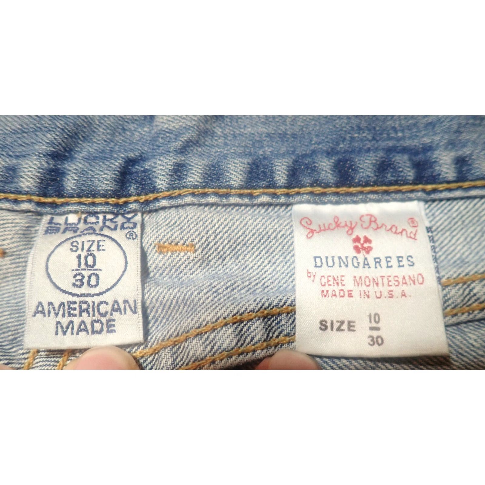 Lucky Brand Vintage Lucky Gene Montesano Distressed Mom Jean 10/30 Blue 90s Flared Leg Womens 34x30 Denim Jeans Size 32" / US 10 / IT 46 - 3 Thumbnail