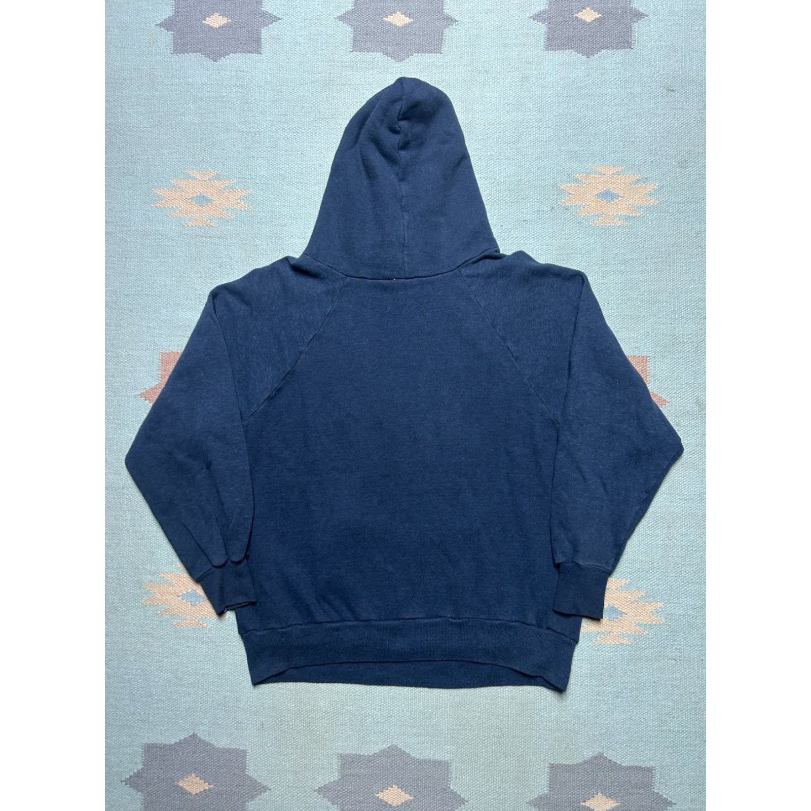 Vintage VINTAGE pullover hoodie sweatshirt Navy blue Raglan Large L Men Size US L / EU 52-54 / 3 - 7 Thumbnail