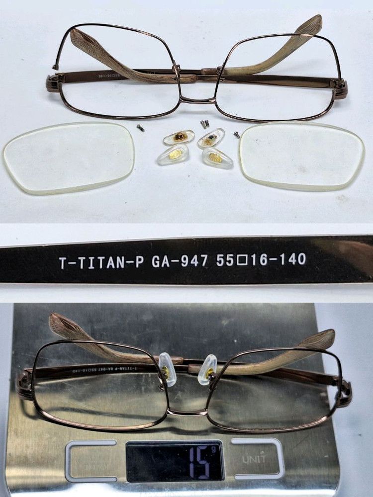 Other 2000s GALLET GA-947 Titanium Temple Metal Glasses 55mm Size ONE SIZE - 2 Thumbnail