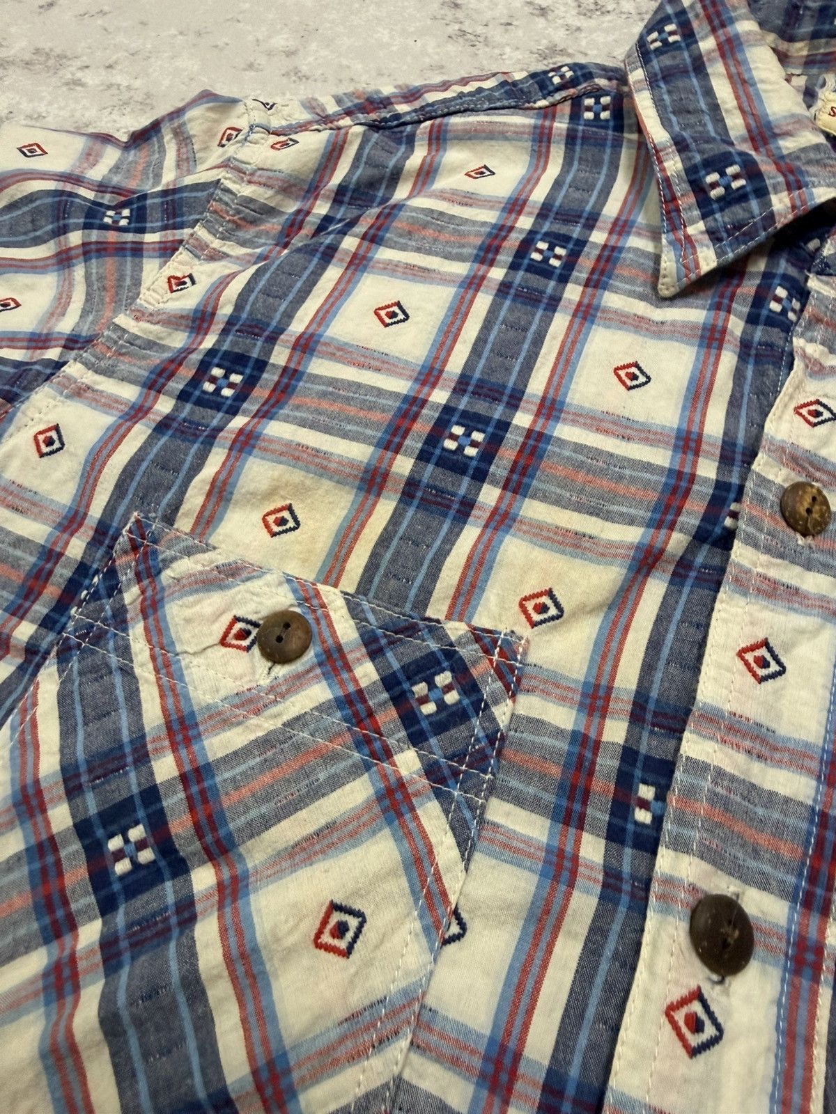 Sugar Cane Vintage Sugar Cane Twill Check Wood Button Up Work Shirt Size US M / EU 48-50 / 2 - 6 Thumbnail