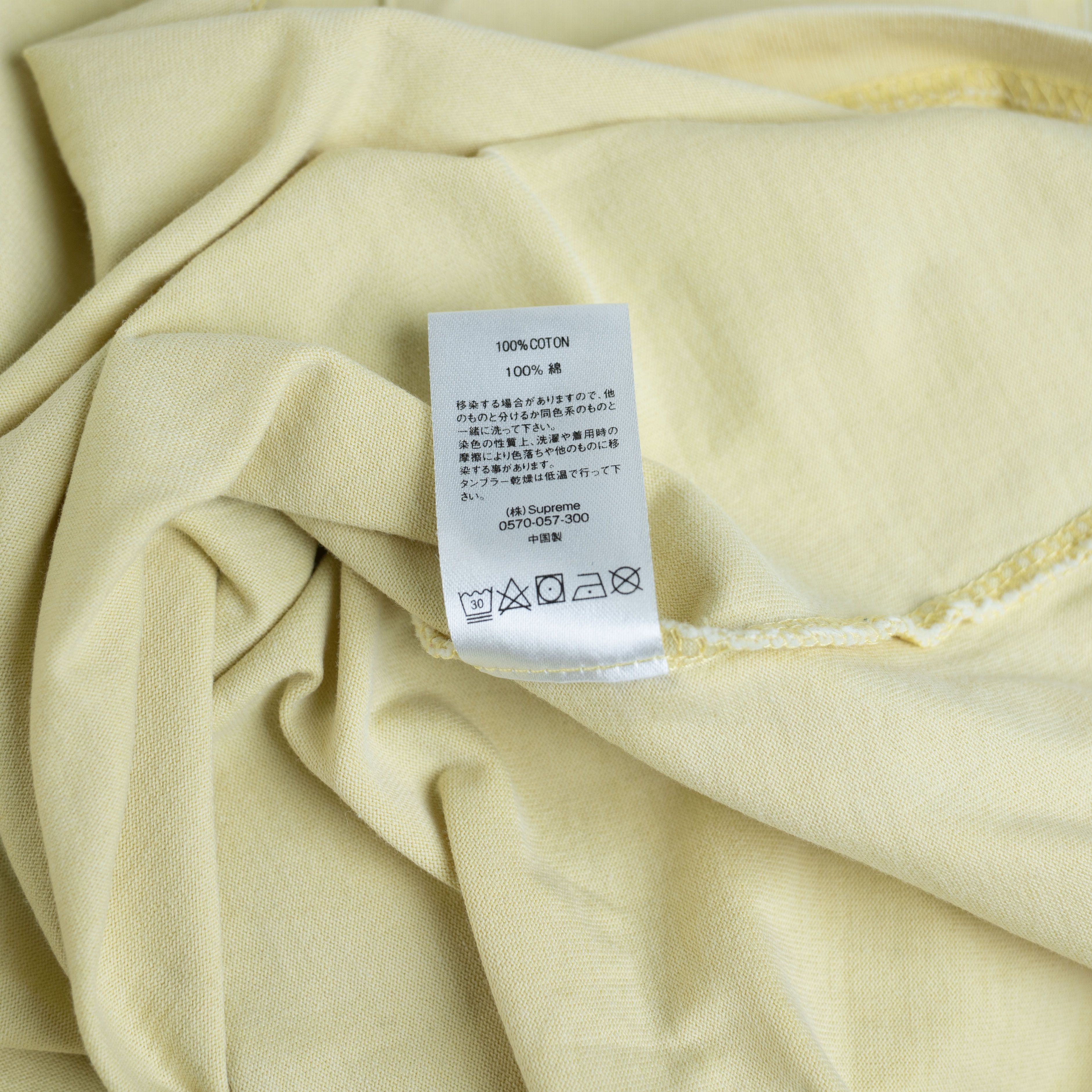 Supreme Supreme SS19 2019 Pale Yellow Pocket Script Logo Tee Shirt Size US L / EU 52-54 / 3 - 5 Thumbnail