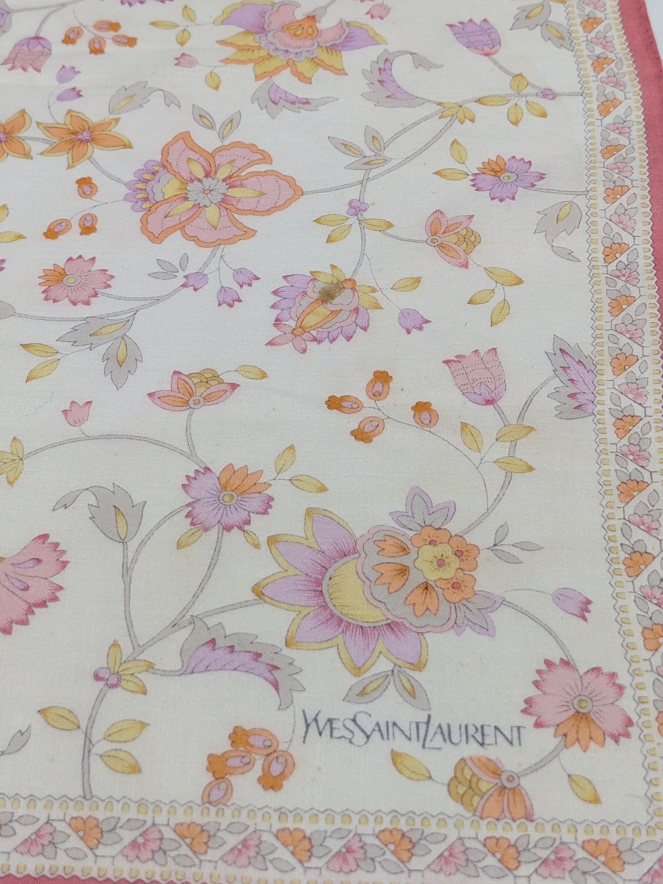 Yves Saint Laurent VINTAGE YVES SAINT LAURENT SILK HANDKERCHIEF Size ONE SIZE - 2 Thumbnail