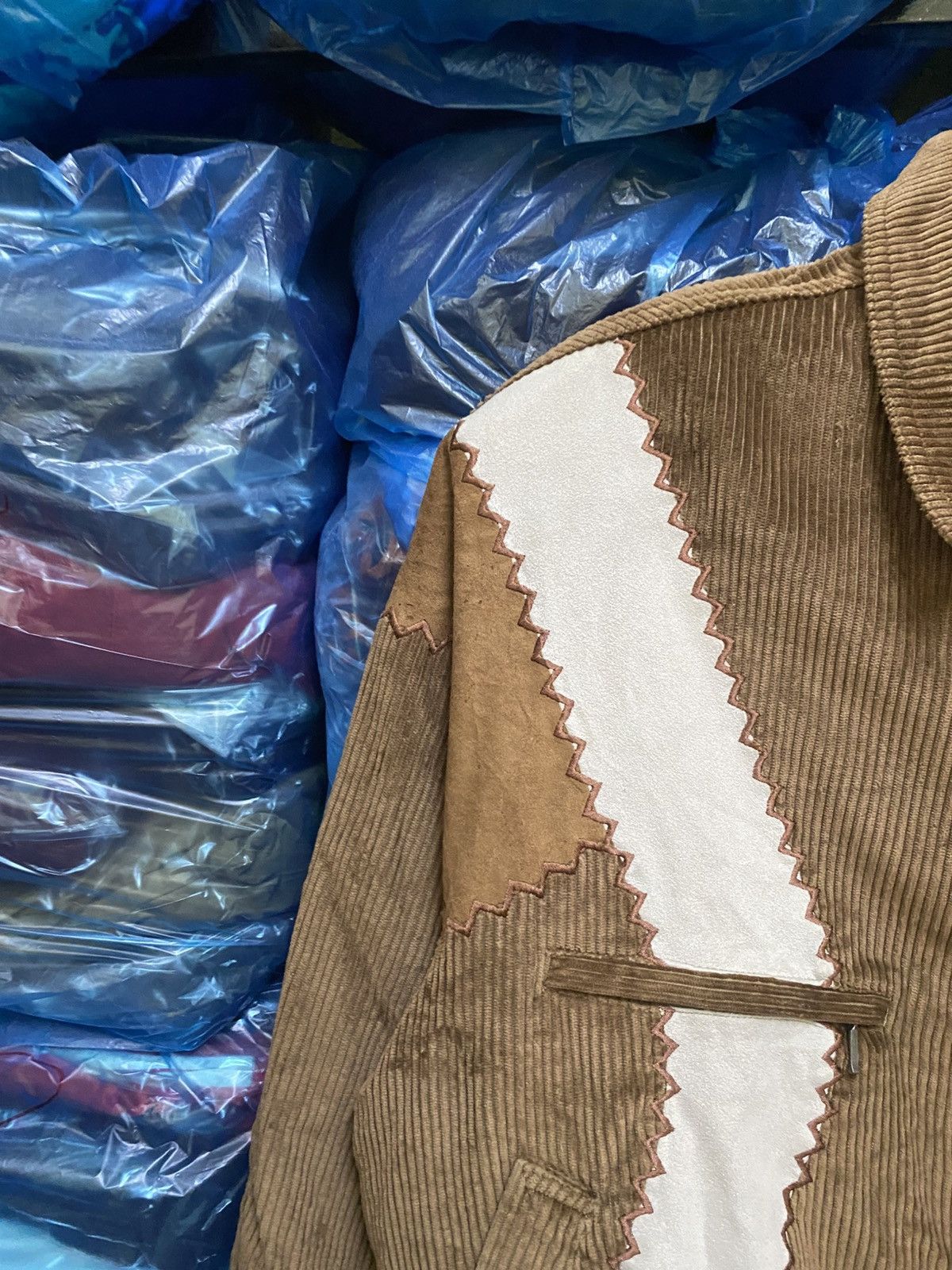 Vintage Carlo Valentino Corduroy Jacket Brown Embroidered