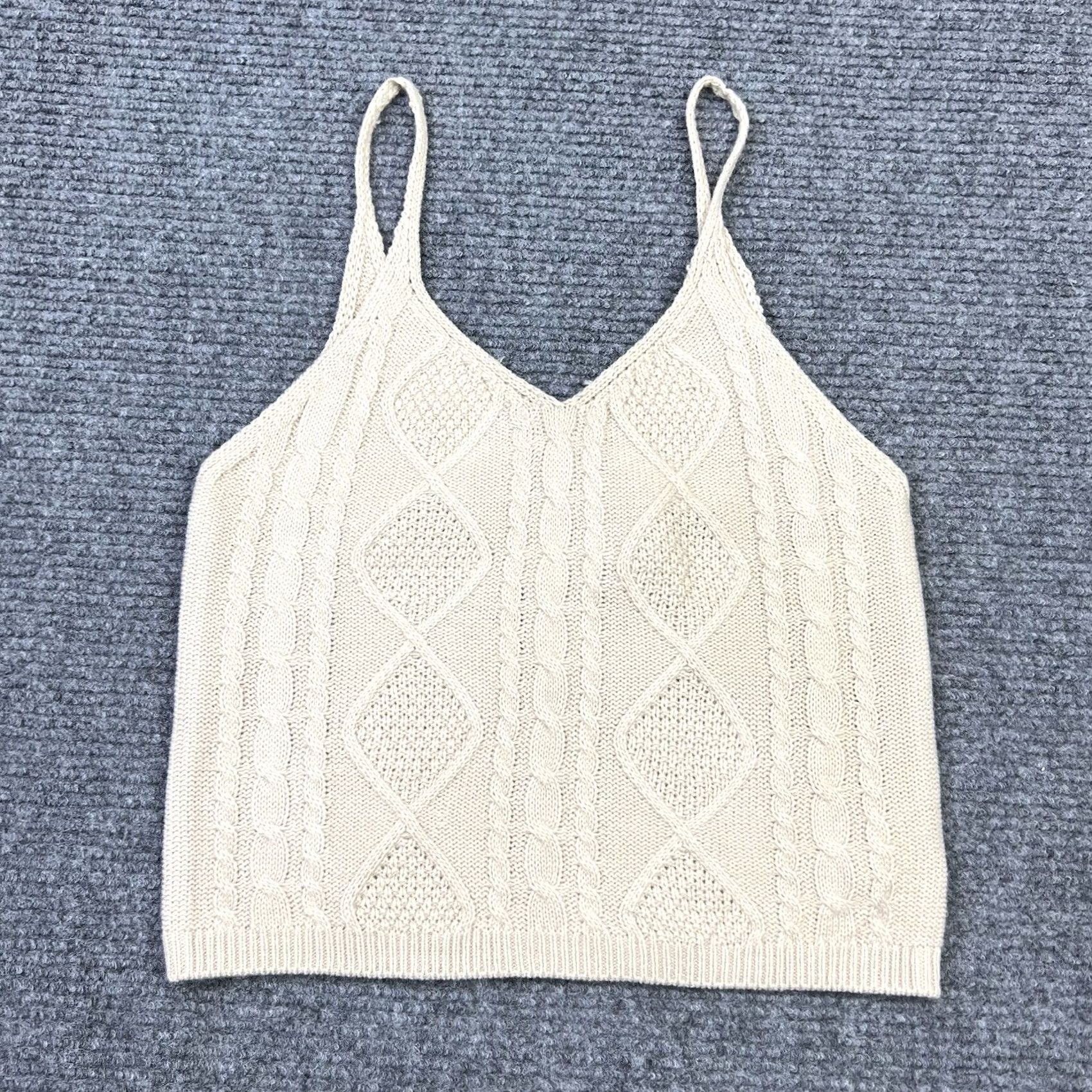 Forever 21 FOREVER 21 Knit Mid-Length V-Neck Sweater Womens S Beige Soft Stretch New With Tag Size S / US 4 / IT 40 - 3 Thumbnail