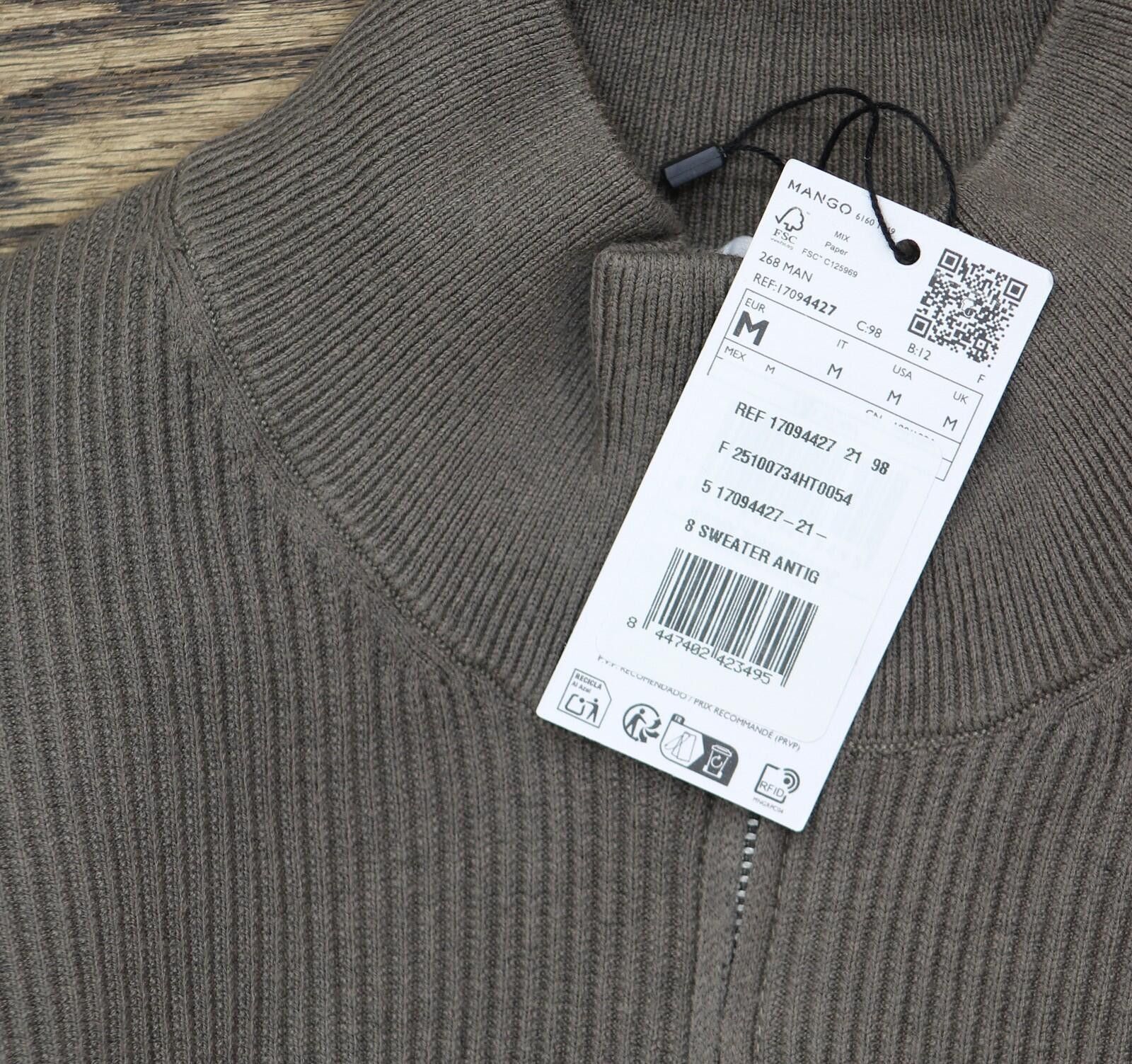 Mango Nwt Mango 1/4 Zip Pullover Preppy High Neck Sweater Green M Size US M / EU 48-50 / 2 - 4 Thumbnail