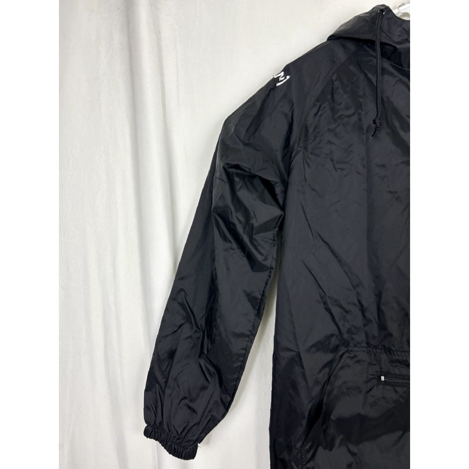 Vintage Hoonigan Jacket Windbreaker Hooded Nylon 1/4 Zip L Black Mens Size US L / EU 52-54 / 3 - 2 Thumbnail