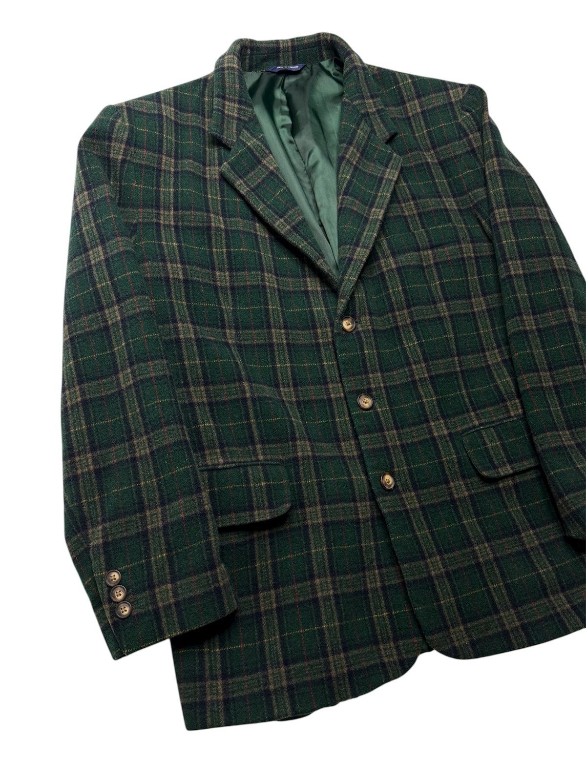 Gap Vintage Mens GAP Plaid Wool Blazer Size 44R - 4 Thumbnail