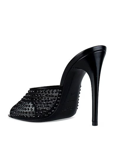 Saint Laurent Paris o1bcso1str1224 Blonde Mules In Rhinestone Mesh in Black Size US 7 / IT 37 - 2 Thumbnail