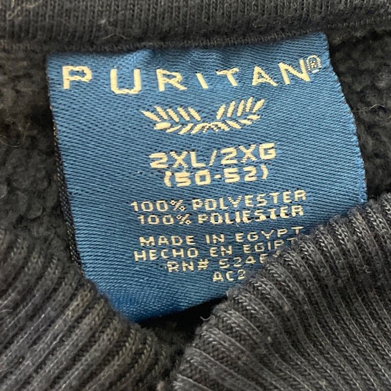 Puritan Puritan Mens 2XL Navy Polyester Quarter Button Sweater Size US XXL / EU 58 / 5 - 4 Thumbnail