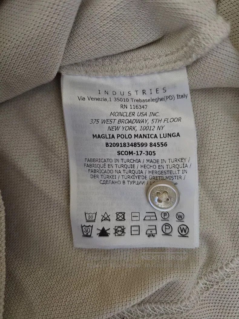 Moncler Moncler Men's Beige Long Sleeve Polo. Size US L / EU 52-54 / 3 - 7 Thumbnail