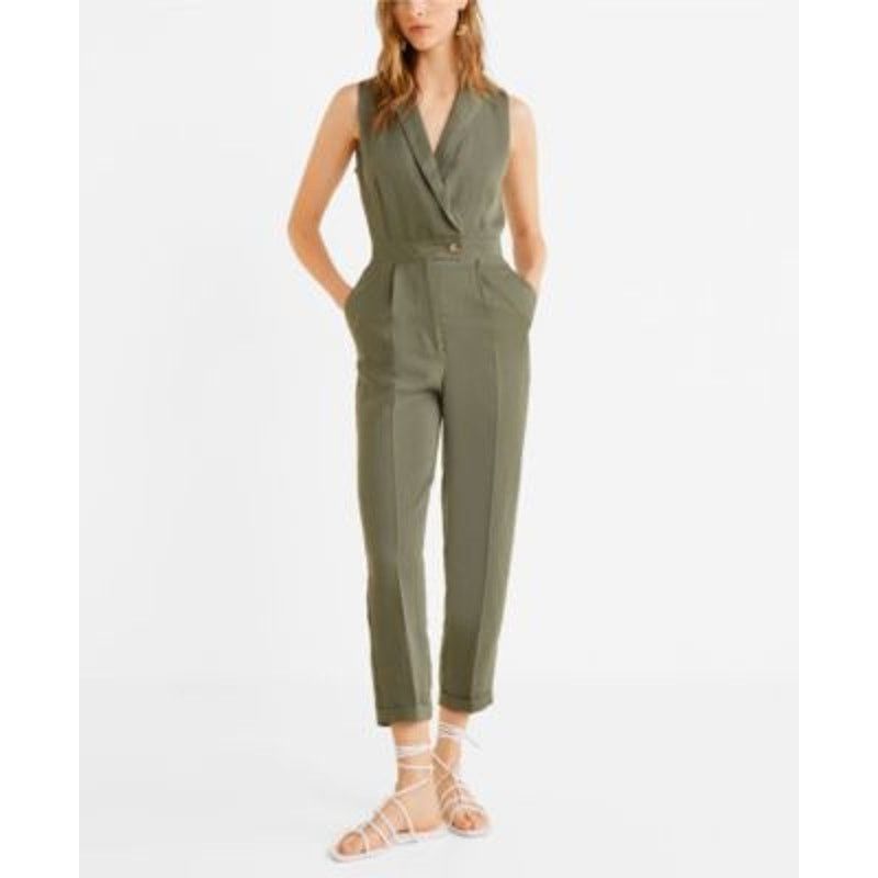 Mango MANGO Long Linen Jumpsuit Size 27" / US 4 / IT 40 - 1 Thumbnail