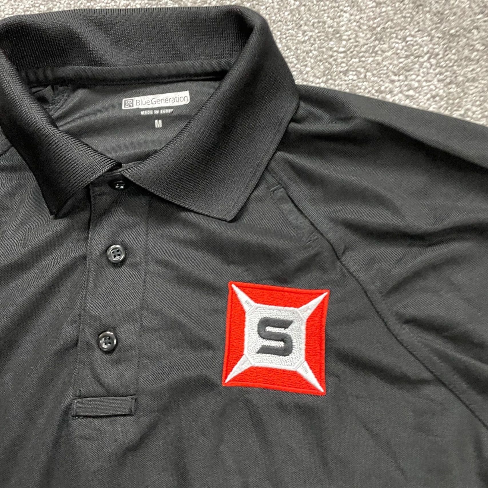 Vintage Blue Generation Polo Shirt Mens Medium Black Long Sleeve Polyester Collared Golf Shirt Size US M / EU 48-50 / 2 - 4 Thumbnail