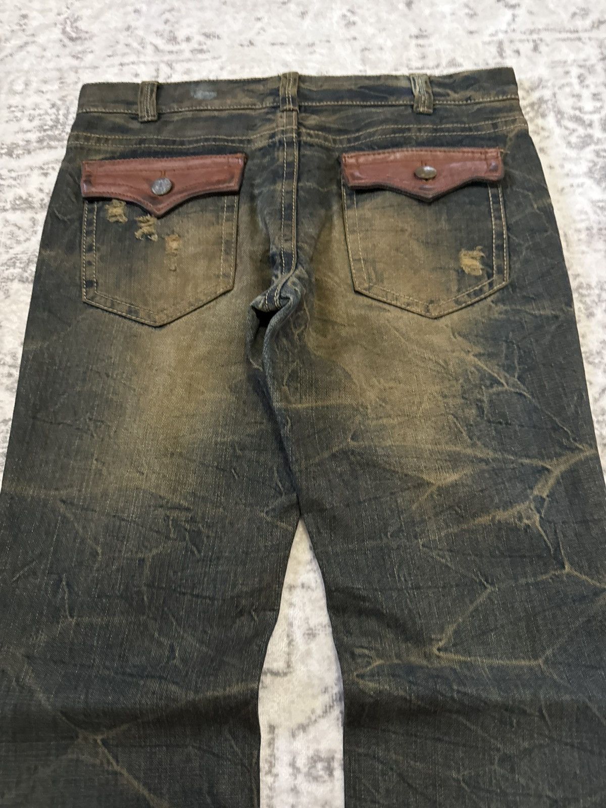 If Six Was Nine 2000s Pinball Studded Flared Jeans Mud Wash Distressed Size US 34 / EU 50 - 13 Thumbnail