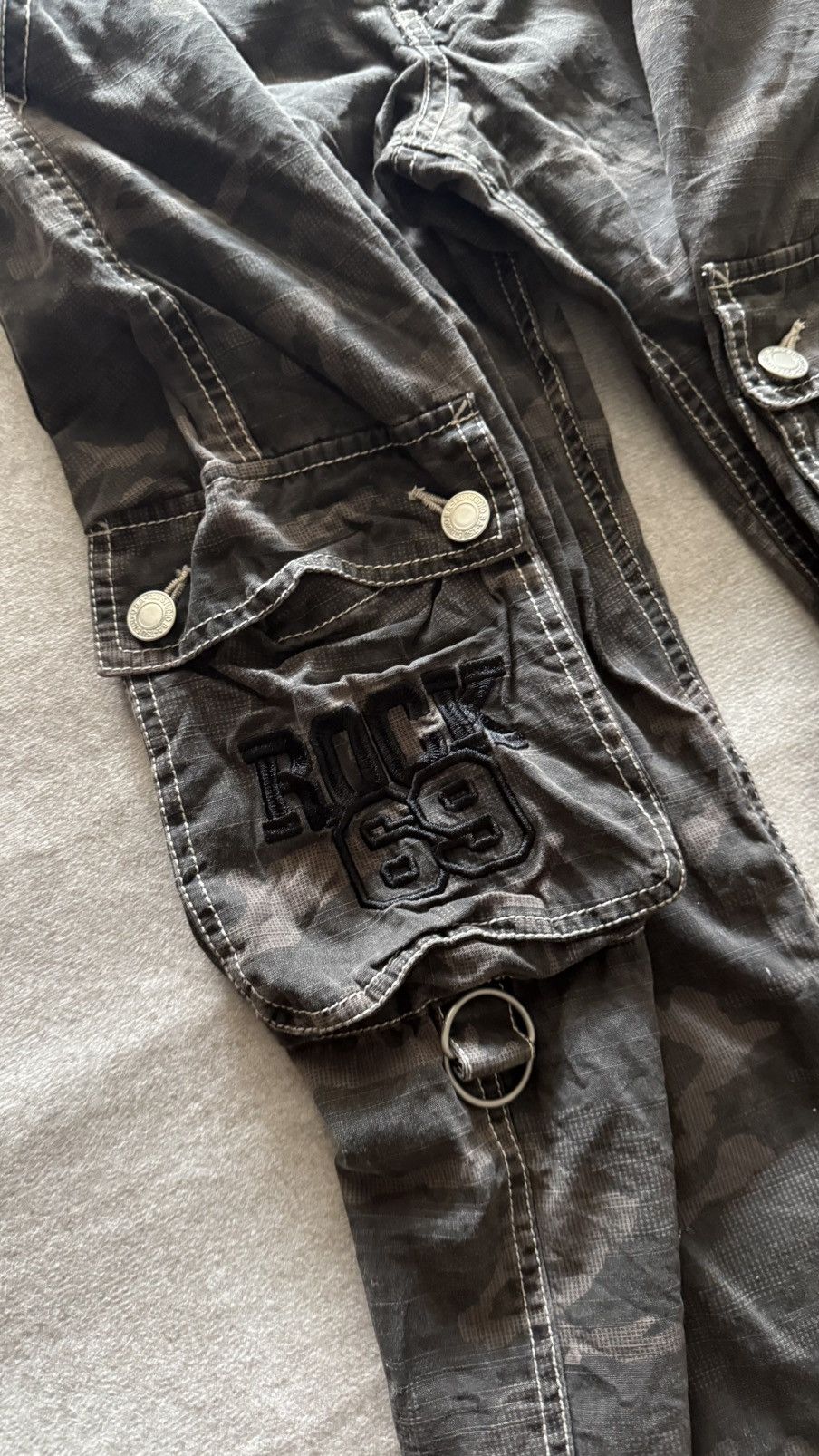 Japanese Brand Rare Ba-Tsu Studio Skull Embroidery Camo Tactical Pants Size US 28 / EU 44 - 5 Thumbnail