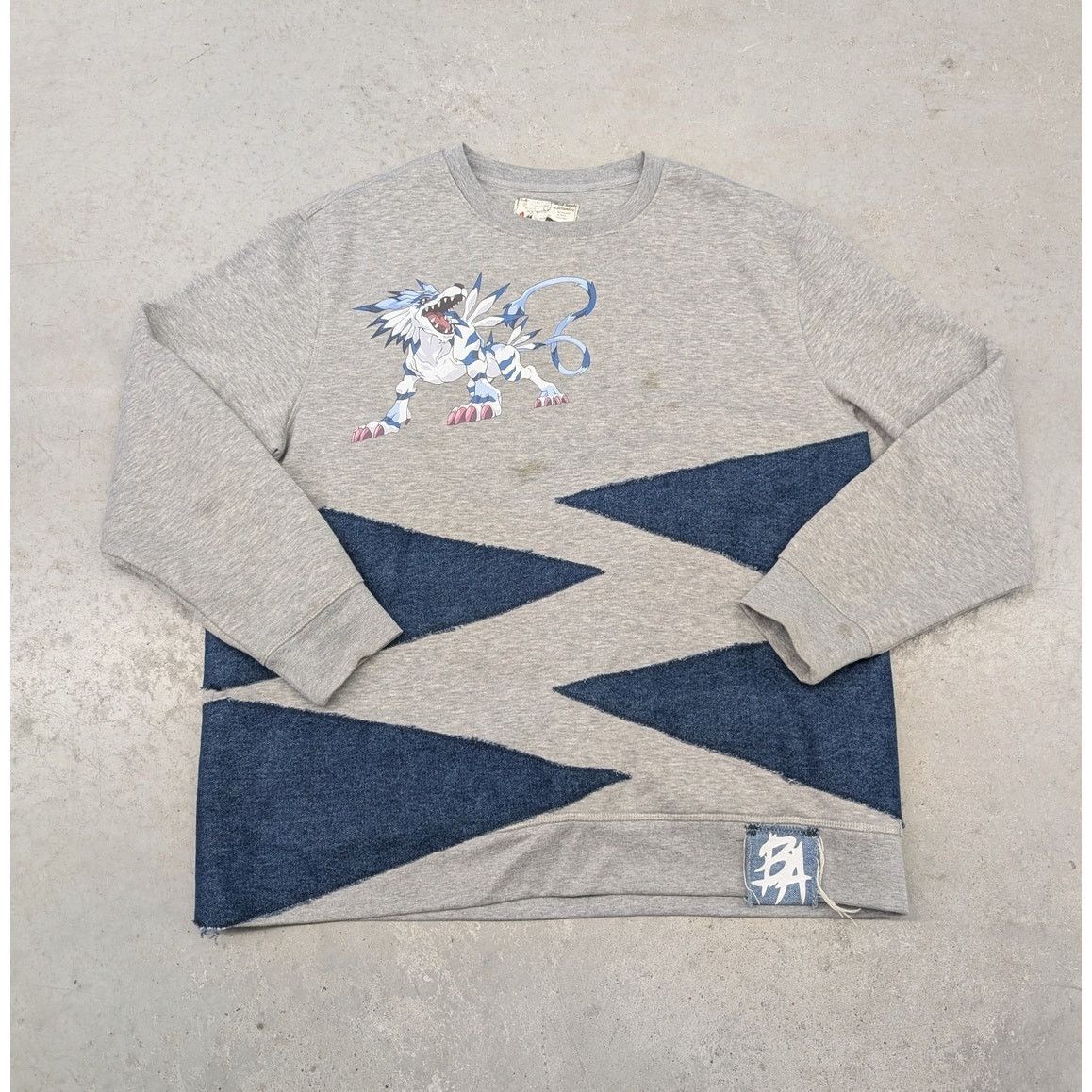 Supreme Custom 1 of 1 Bad Apple Digimon Garurumon patch work sweater Size US XL / EU 56 / 4 - 1 Thumbnail