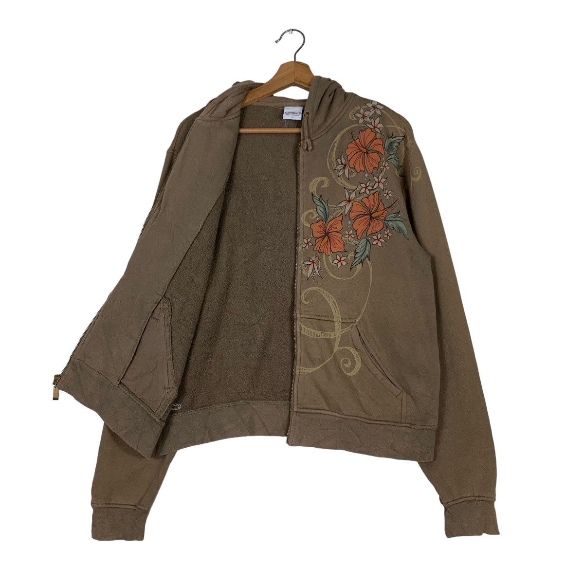 Vintage CRAZY SHIRT Floral Graphic Zipper Hoodies #0828-C37 Size US M / EU 48-50 / 2 - 10 Thumbnail
