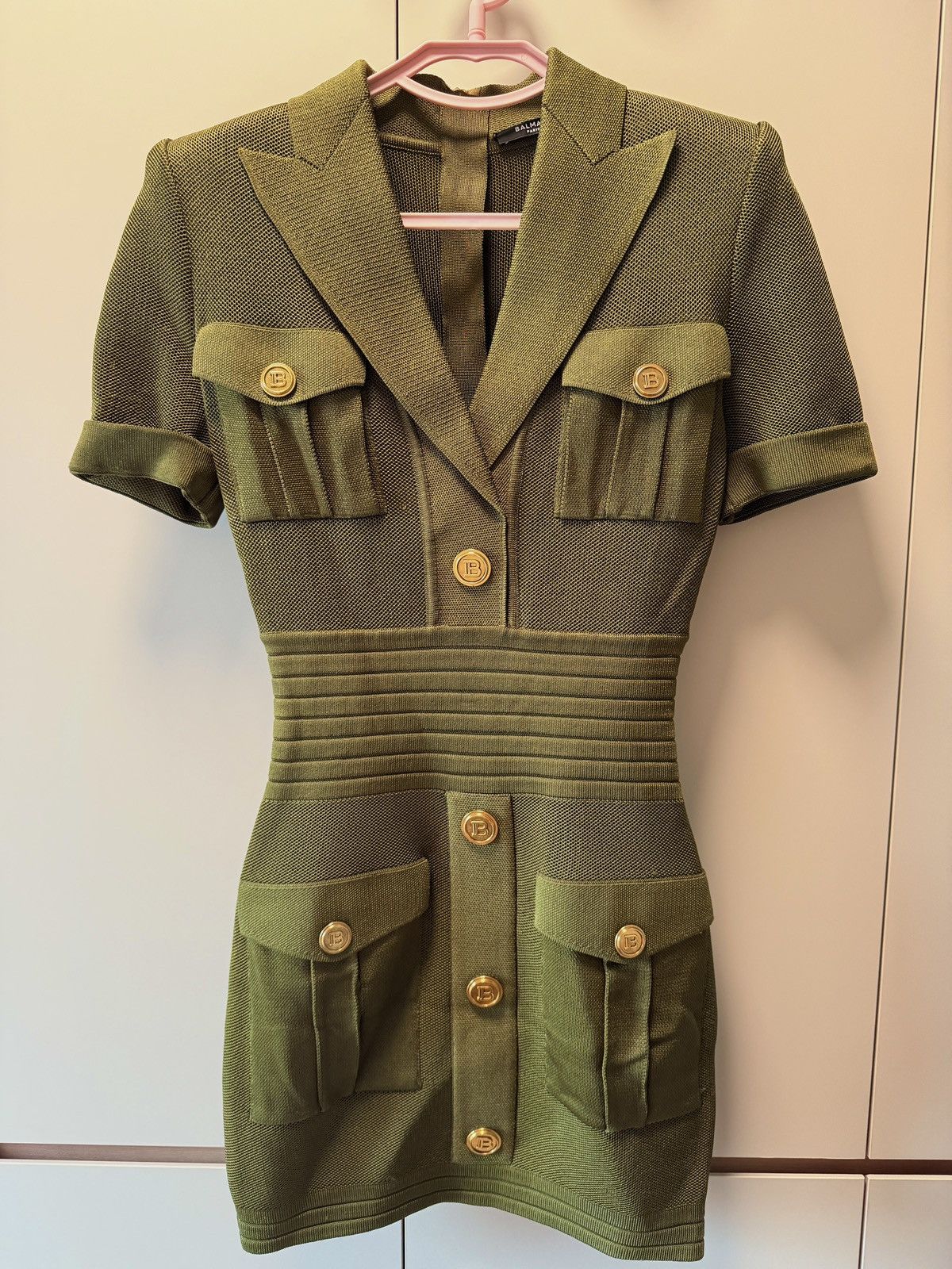 Balmain Balmain Military-Style Knit Mini Dress Size M / US 6-8 / IT 42-44 - 1 Thumbnail