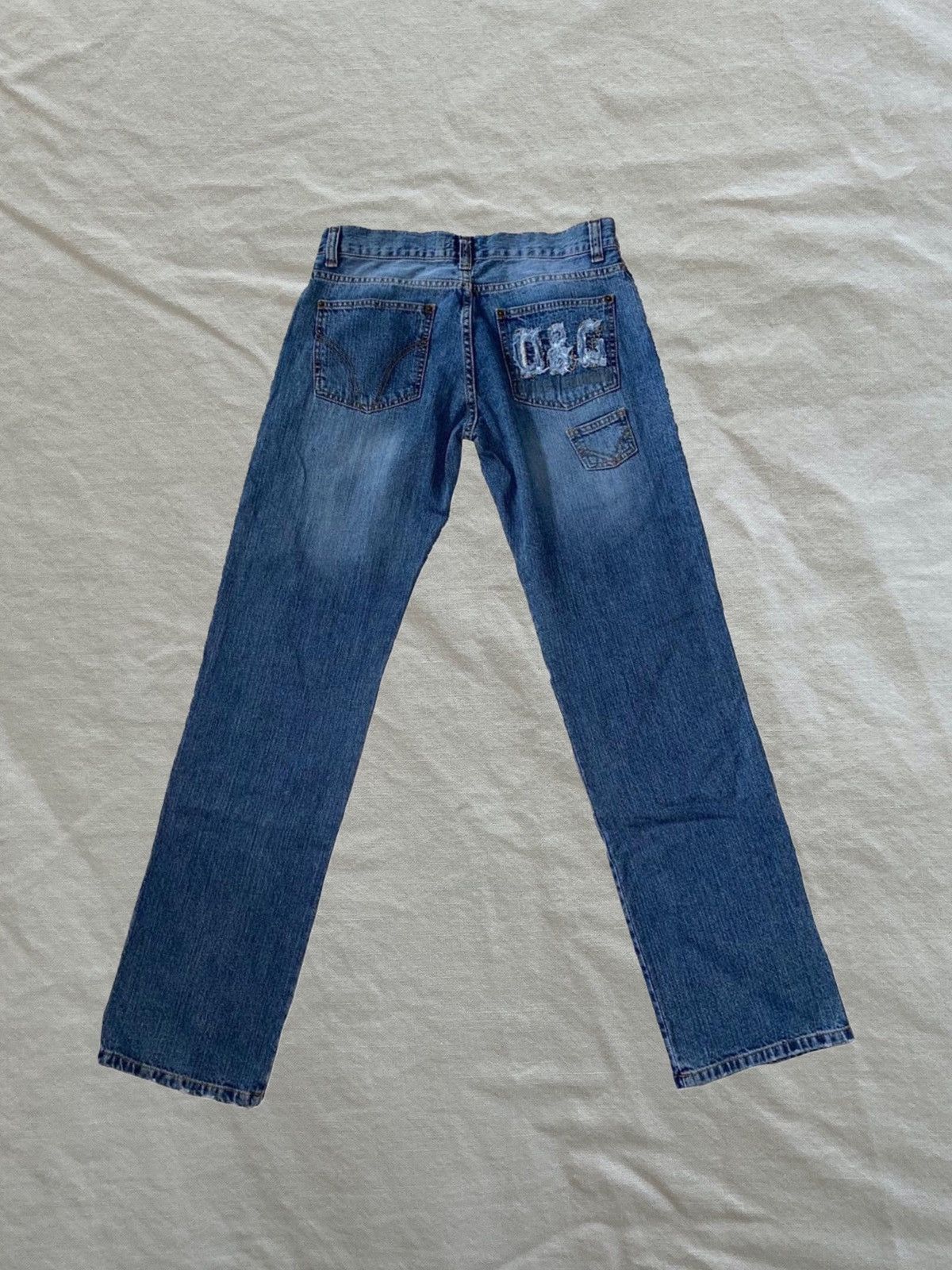 Dolce & Gabbana DOLCE & GABBANA y2k Low-Rise Destroyed Logo Jeans Size 31" - 1 Thumbnail