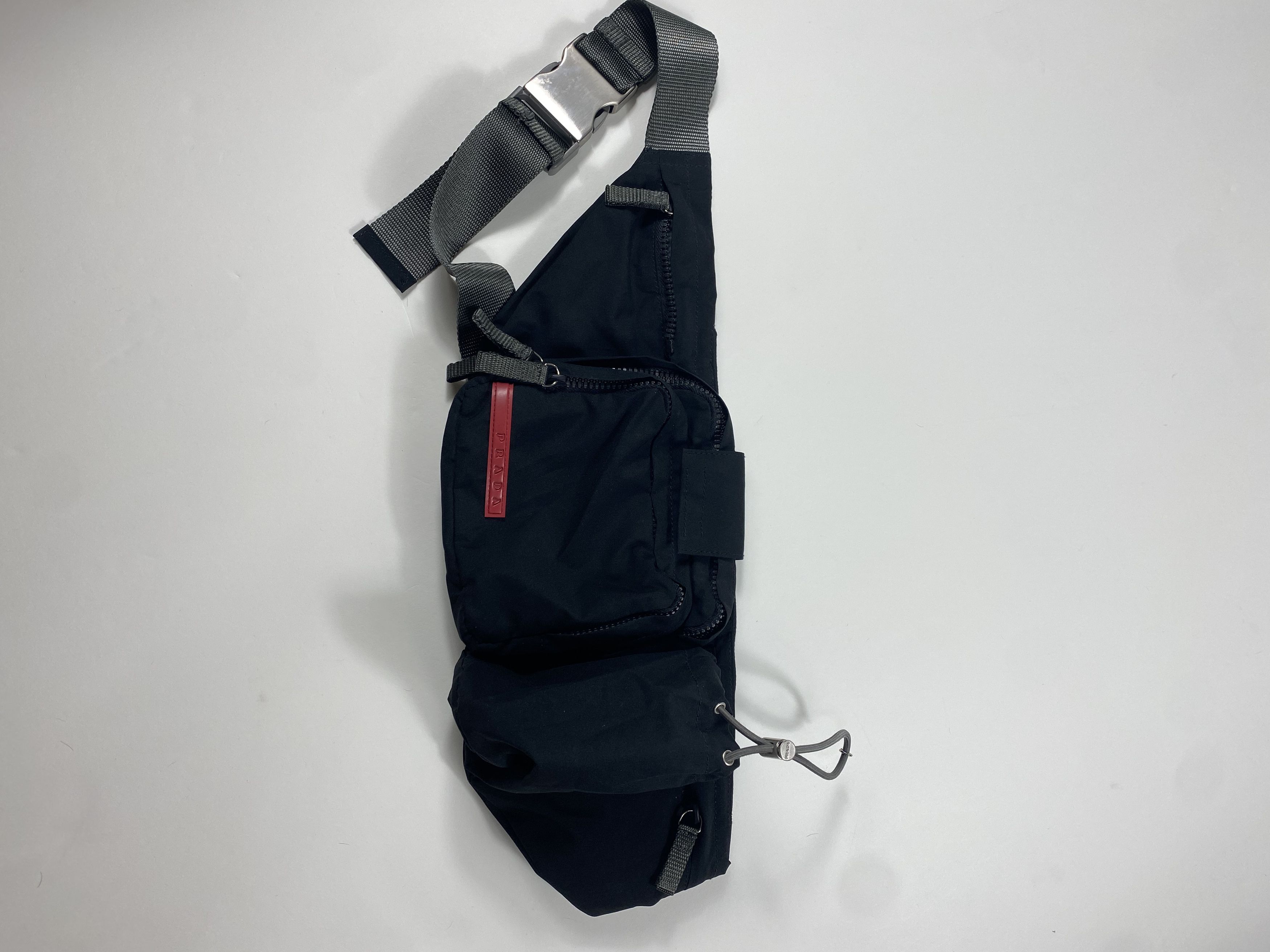 image of Prada Utility Waist Bag in Black, Men's