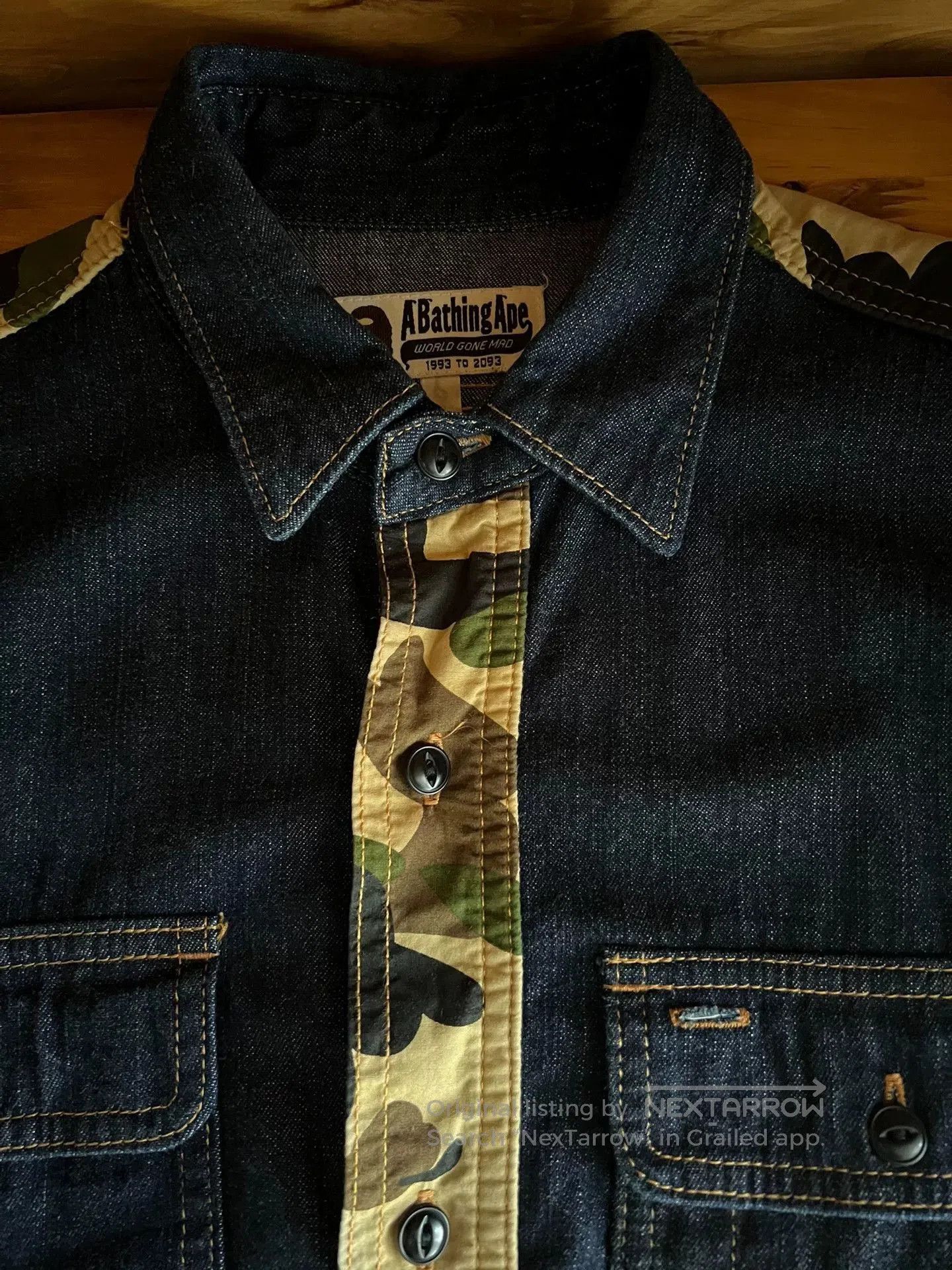 Bape BAPE Camo Indigo Denim Shirt. Size US L / EU 52-54 / 3 - 9 Thumbnail