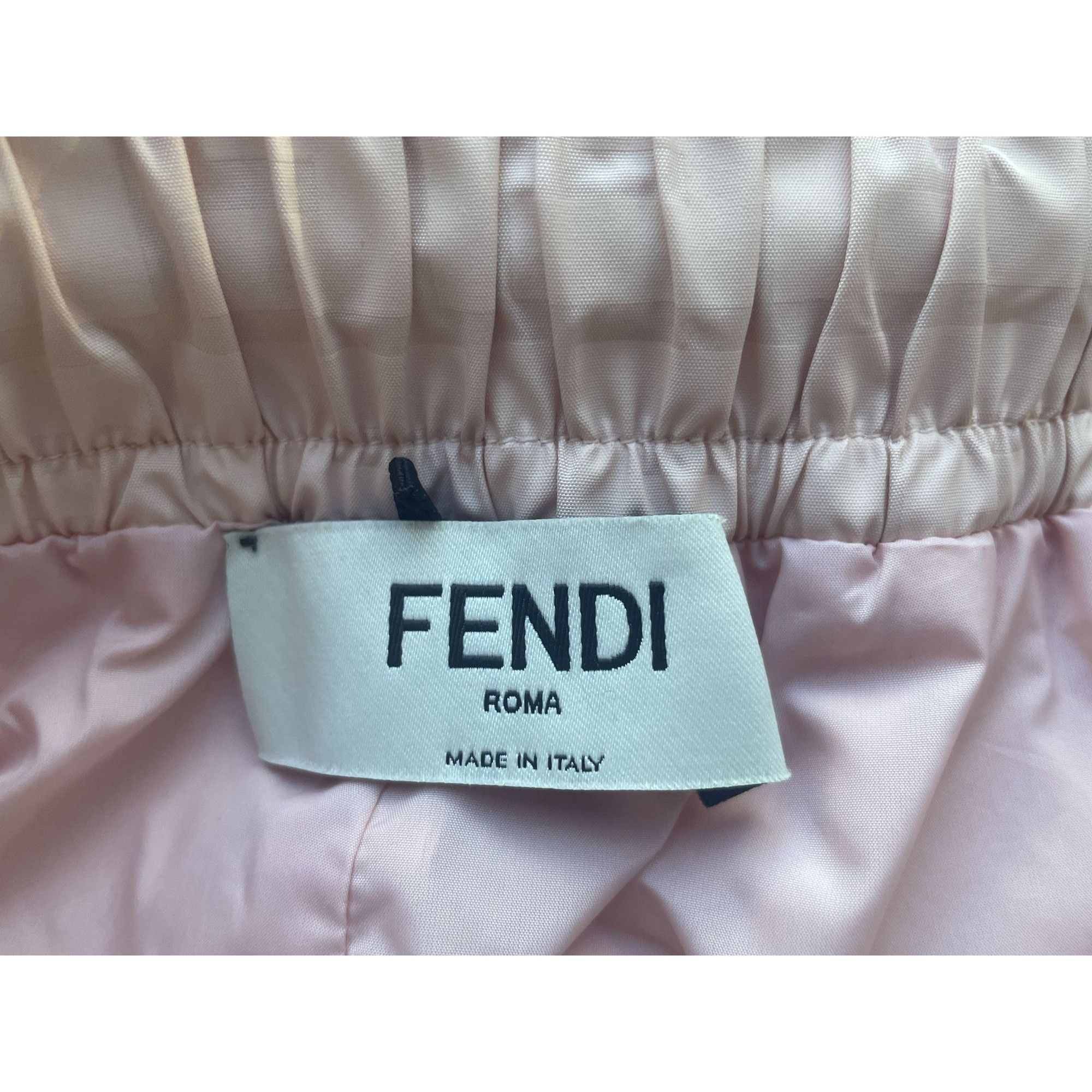 Fendi Fendi Womens Beige Monogram Nylon Drawstring Shorts With Ela Size 40" / US 18 - 7 Thumbnail