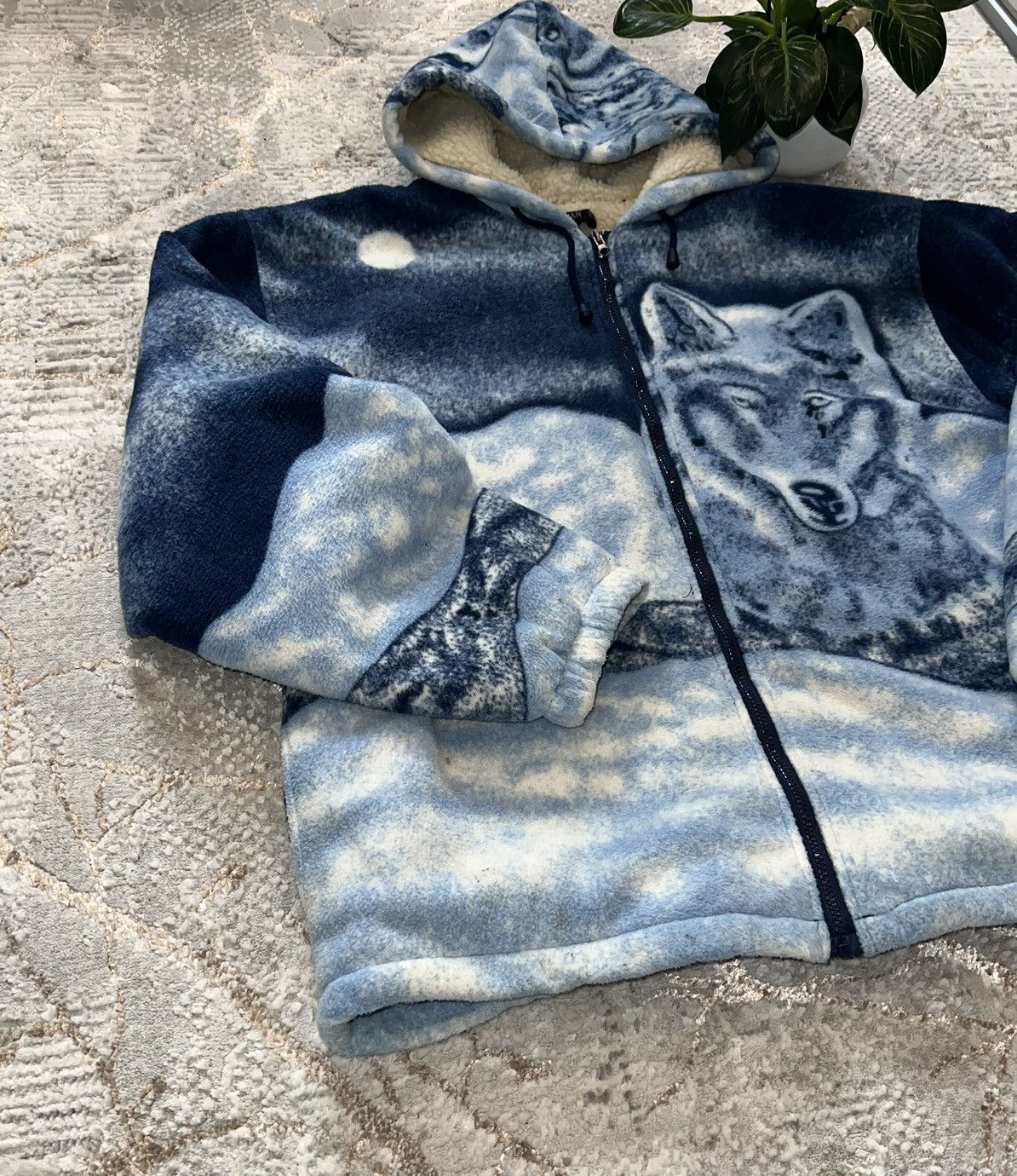 Vintage VINTAGE Y2K OVERSIZE RARE SHERPA FLEECE WOLF ANIMAL ANIMALS Size US XL / EU 56 / 4 - 4 Thumbnail