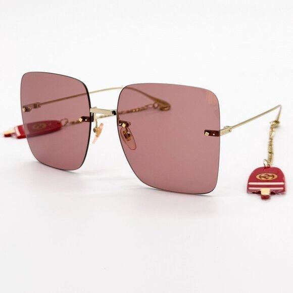 NEW GUCCI SUNGLASSES GG1147S 005 GOLD/PINK WOMEN EYEWEAR