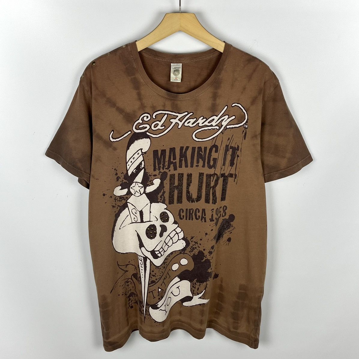 Ed Hardy Vintage Ed Hardy skulls Y2K big logo tee 90’s Size US XL / EU 56 / 4 - 1 Thumbnail