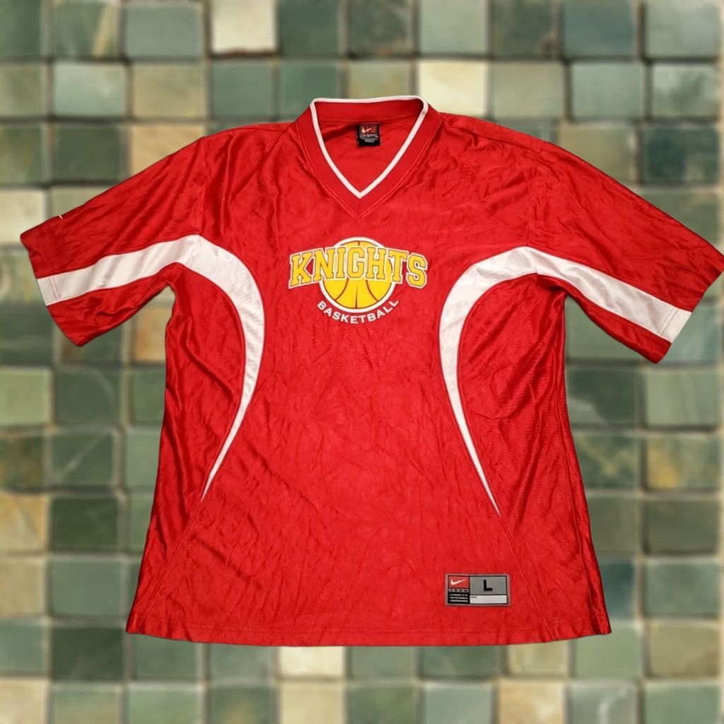Nike VINTAGE Nike Team Jersey Womens L Red Knights Basketball V Neck Athletic Warm Up Size L / US 10 / IT 46 - 1 Thumbnail