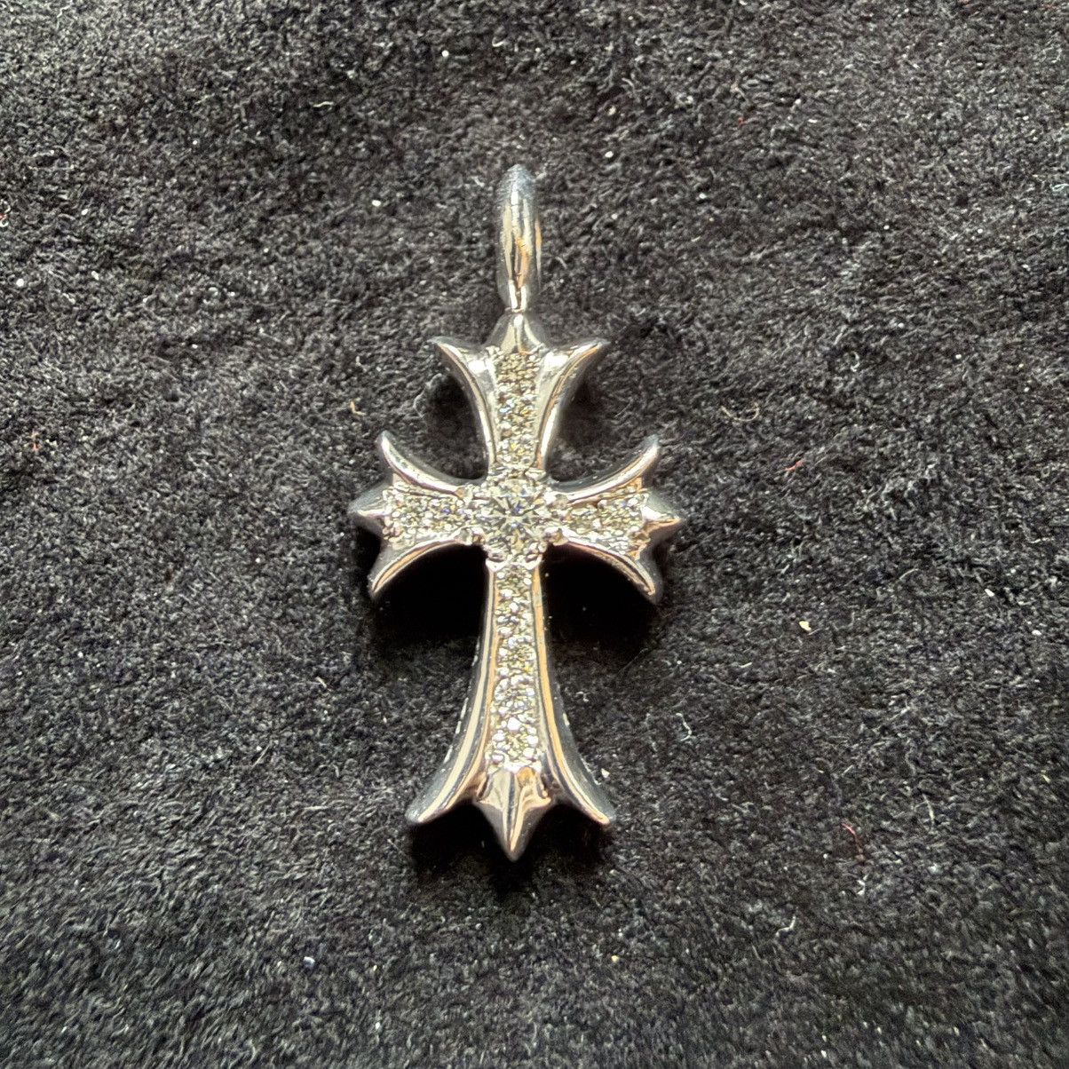 Chrome Hearts Chrome Hearts White Gold Tiny Cross Charm with Diamonds Size ONE SIZE - 2 Thumbnail