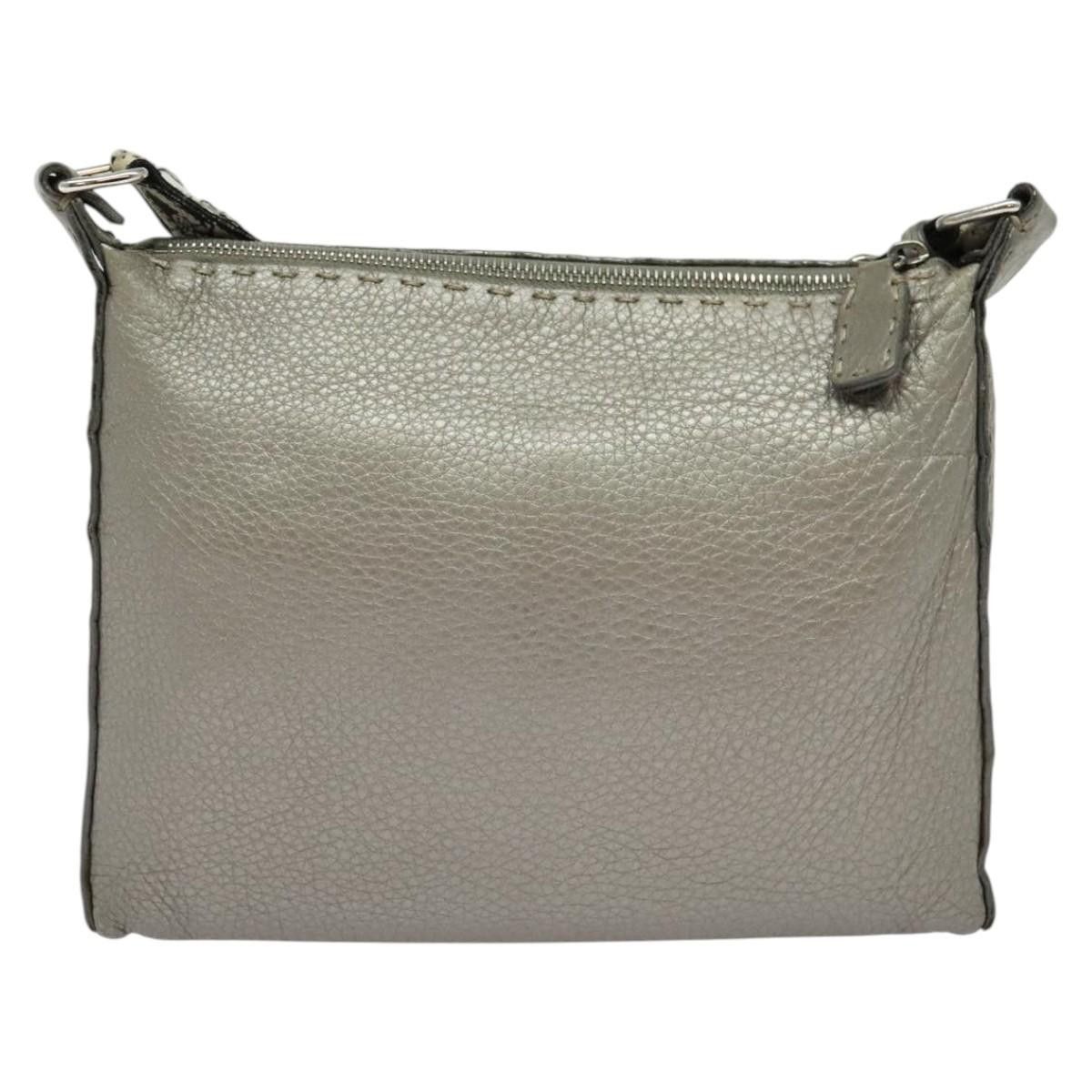 Fendi FENDI Celeria Shoulder Bag Leather Silver Size ONE SIZE - 3 Thumbnail